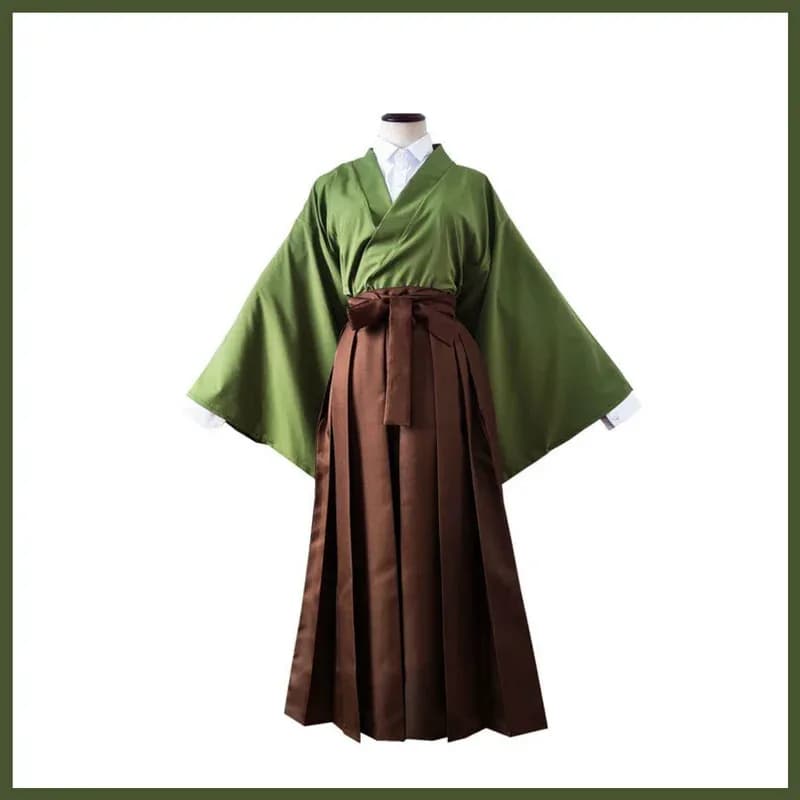 Anime Card Captor Sakura Kinomoto Touya Costume Cosplay Kimono verde giapponese Accappatoio Cappotto Parrucca Uomo Donna Vestito di Halloween if;3