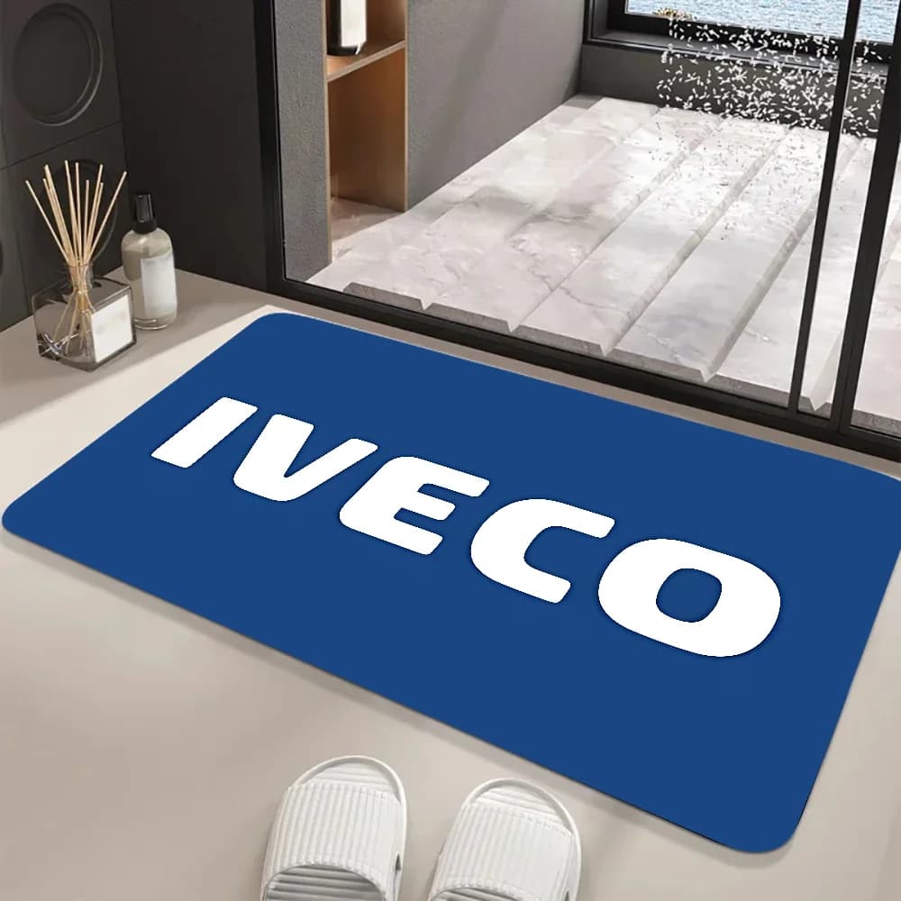 NUOVO zerbino IVECO in flanella con stampa grafica per bagno, cucina, ingresso, tappeto, decorazioni per la casa