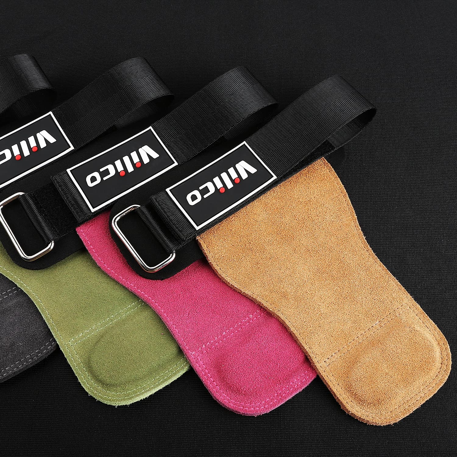 Bovine Leather Gym Gloves Non-slip Handles Weight Power Belt Lifting Bearings Crossfit Fitness Training Palm Protector Training