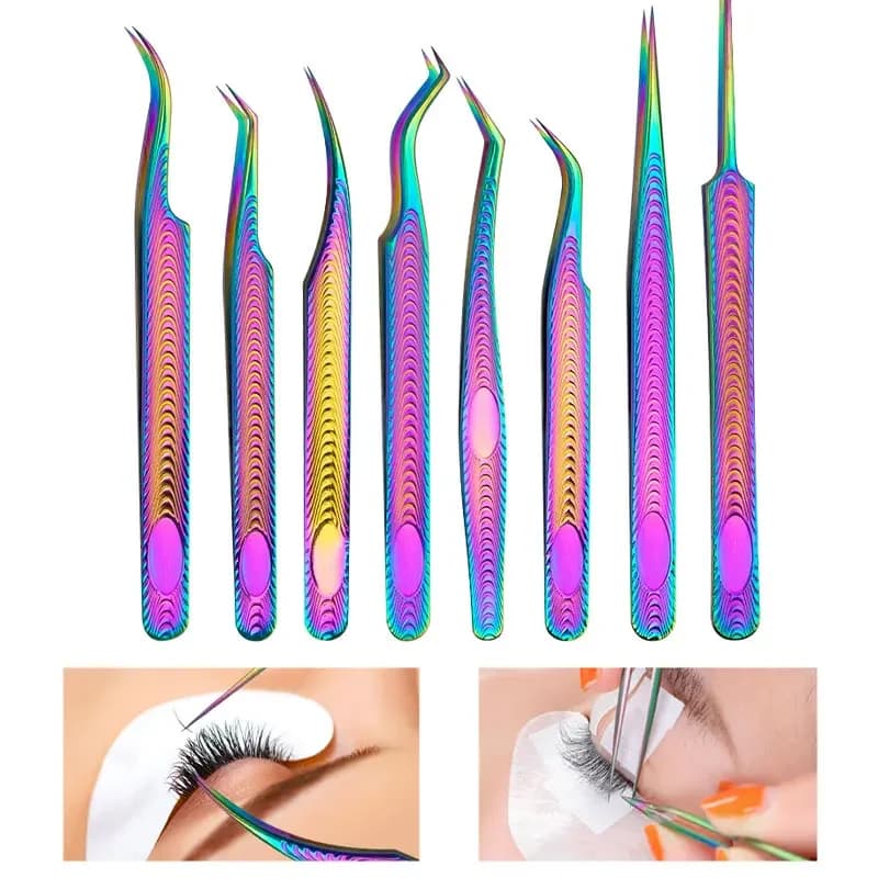 Pinzette per ciglia Strumenti per estensione ciglia finte in acciaio inossidabile Strumento professionale per unghie per trucco con clip per sopracciglia antistatico