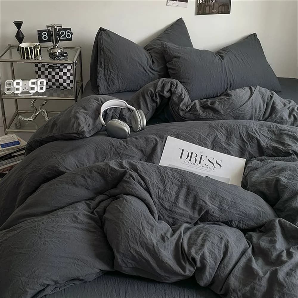 Lenzuola spesse e pure spazzolate, set copripiumino, set biancheria da letto in quattro pezzi, completamente chiusa per il regalo della casa