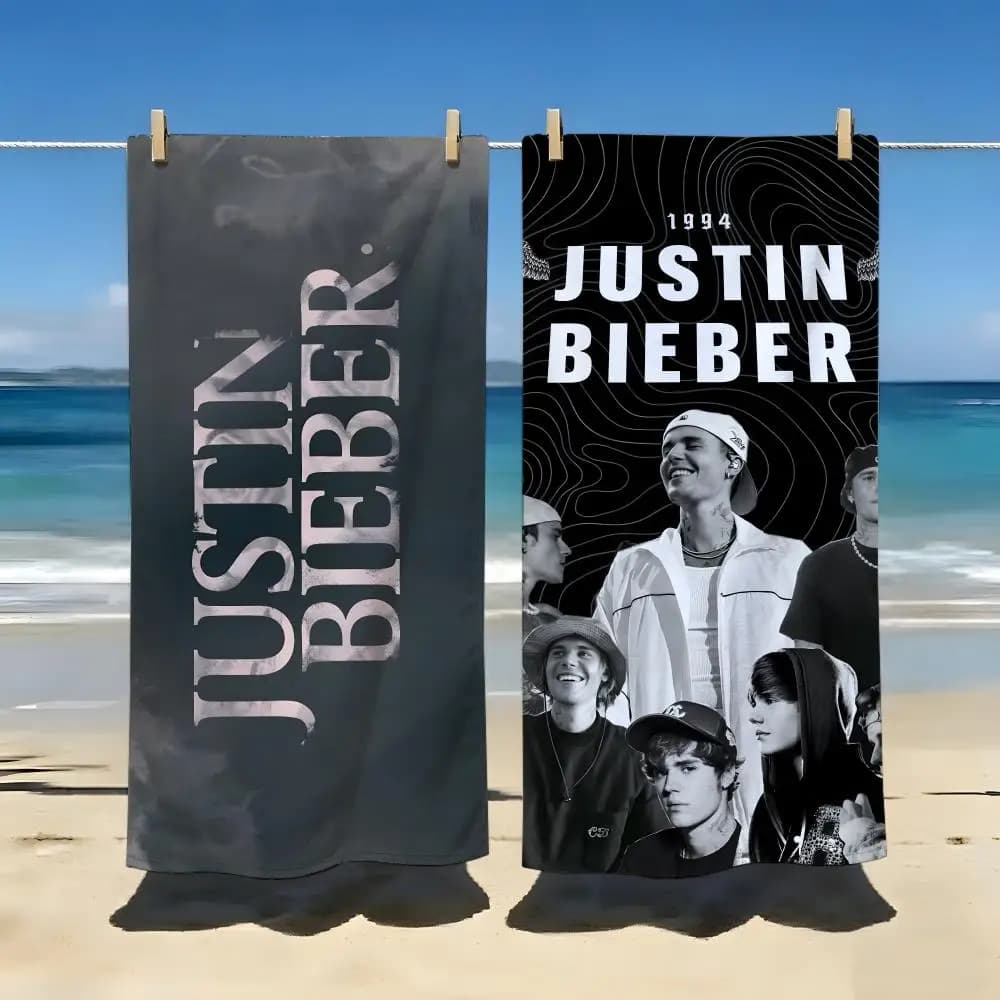 Asciugamano Superstar J-Justin D-Drew B-Bieber, coperta da spiaggia, per viaggi, palestra, doccia, lusso, leggero, campeggio, piscina