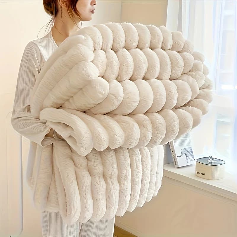 ROSEKIND Covers 3 sizes per bed, 302GSM Cover in soft and warm fleece, Winter blanket in decorative plush for all seasons