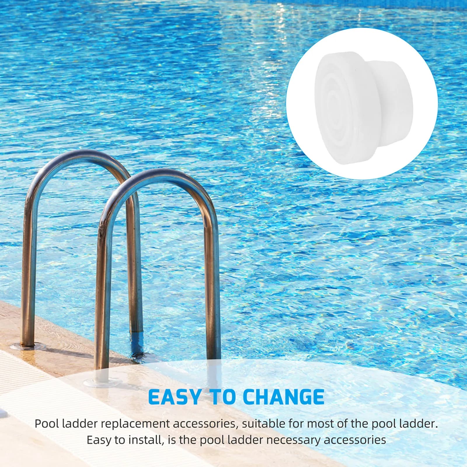 2 rubber plugs for pool ladder, protection for indoor pools, prevent water entry, durable spare parts