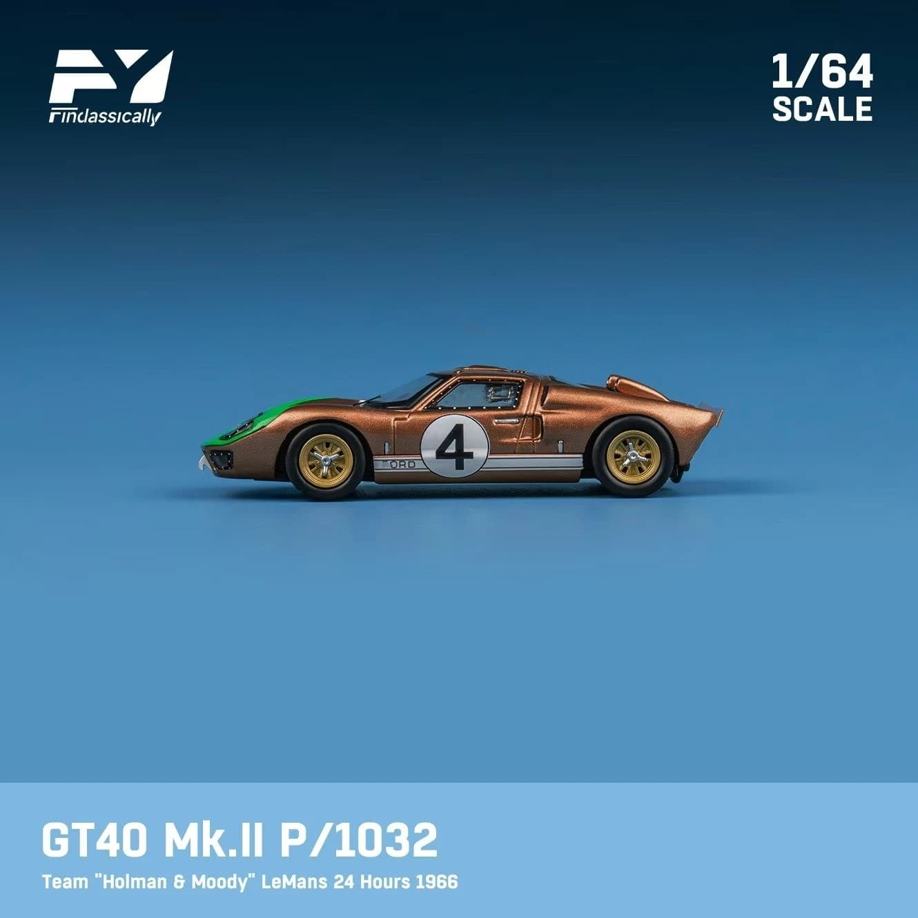 Findclassically FY 1/64 GT40 MK II - Modellino Auto in Scala da Collezione