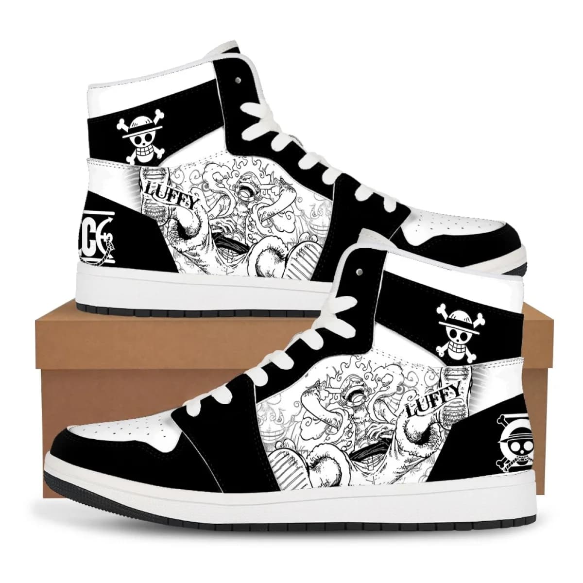 Sneakers Casual One Piece con Stampa Anime di Luffy e Nami, Scarpe da Basket Comode e Oversize, Regalo di Compleanno