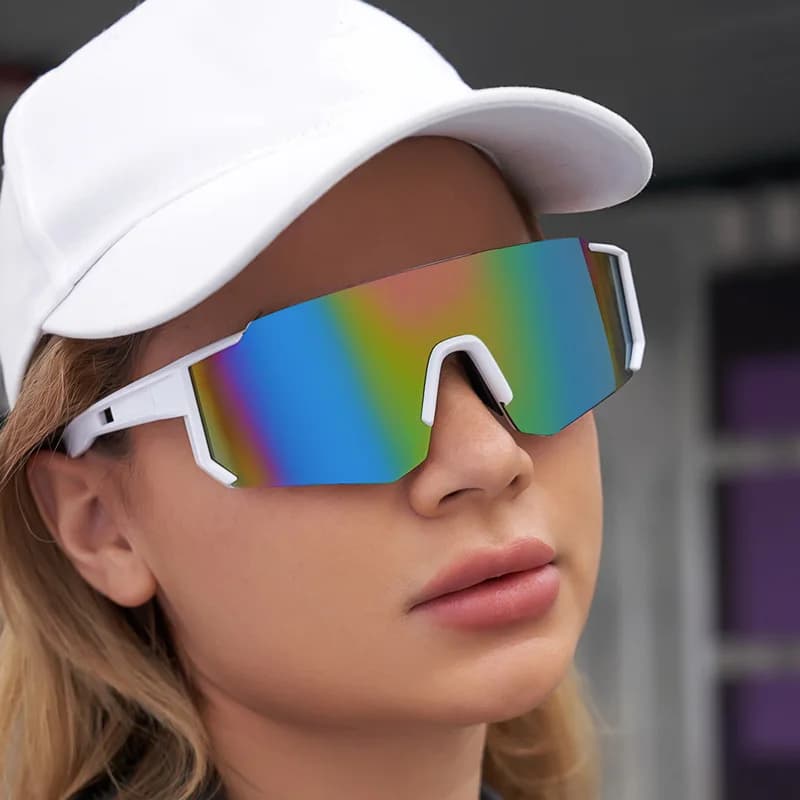 Occhiali da sole da ciclismo unisex Occhiali da moto Antivento Sport all'aria aperta Occhiali da bici Anti-UV Visione HD Visiera parasole Occhiali da sci