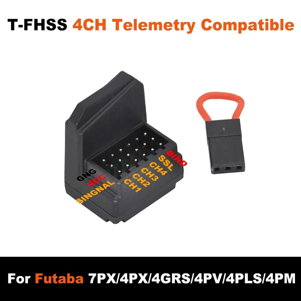 Dasmikro 2.4GHz T-FHSS 4 Channel Telemetry Compatibe Receiver Antennaless High Speed For FUTABA 4PX 4PXR 4PLS 4PV 4PM 3PV 7PX