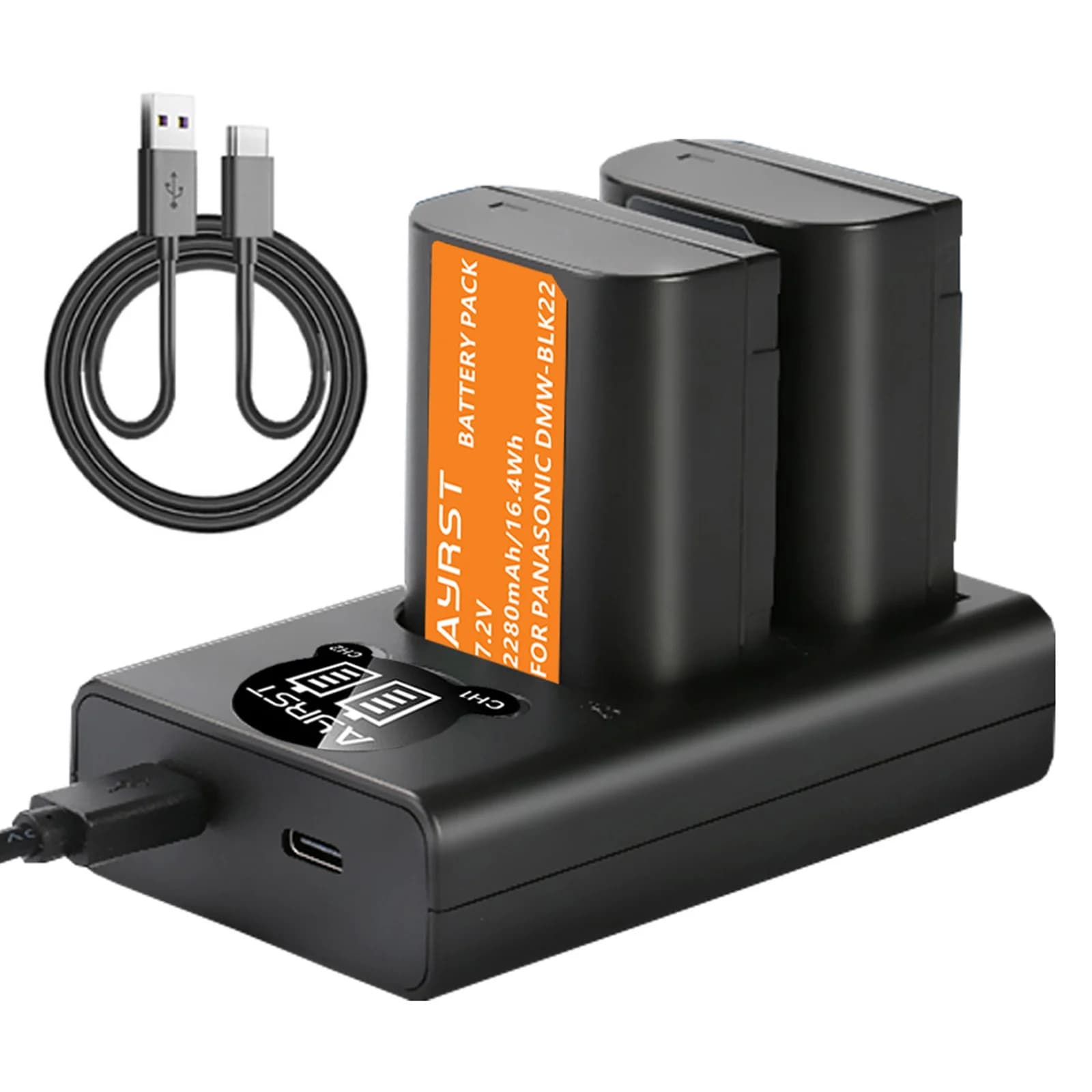 DMW-BLK22 Battery 2280mAh for Panasonic LUMIX GH5 / S5, LUMIX GH5 II, S5 II, GH7, GH6, S9, S9 II, S5 IIX