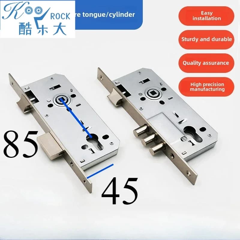 Universal Anti-Theft 8545 Wooden Door Lock Body with Deadbolt & Cylinder Lock for Indoor/Outdoor Bedroom Hotel Security Hardware