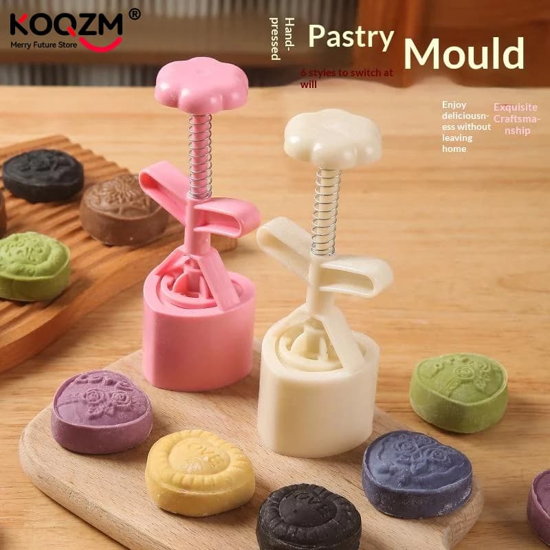 Set di Stampi per Biscotti di San Valentino, Stampo per Mooncake a Forma di Fiore, Strumento per Decorazione Torte Primaverili, Stampo per Pasticceria Fai-da-Te