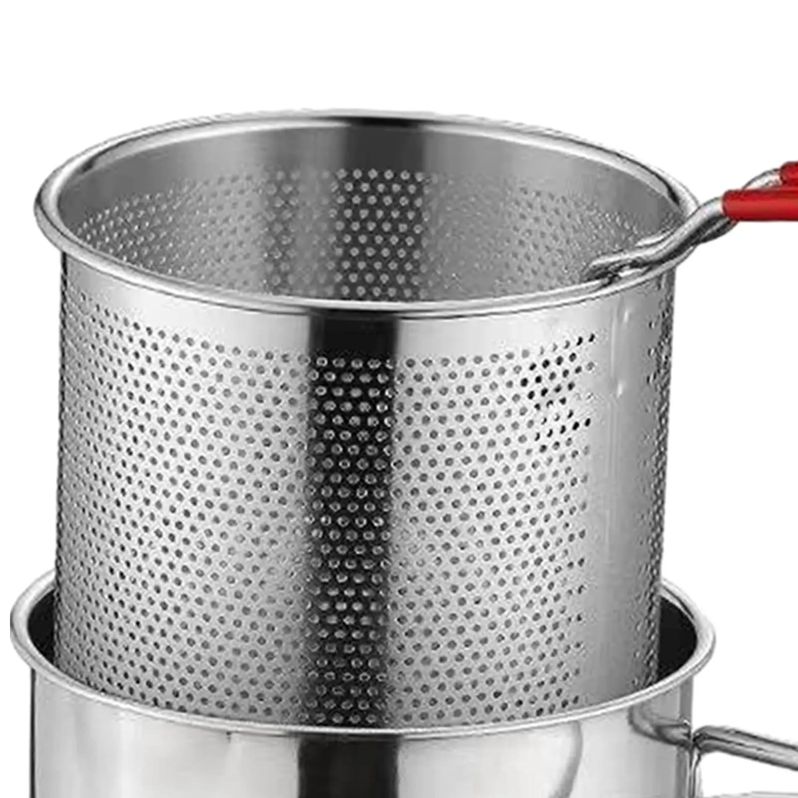 Pentola per Frittura Profonda, Cestello per Friggere, Pentola per Latte con Cestello Filtrante, Pentola per Friggitrice Profonda per Ristoranti e Uso Domestico