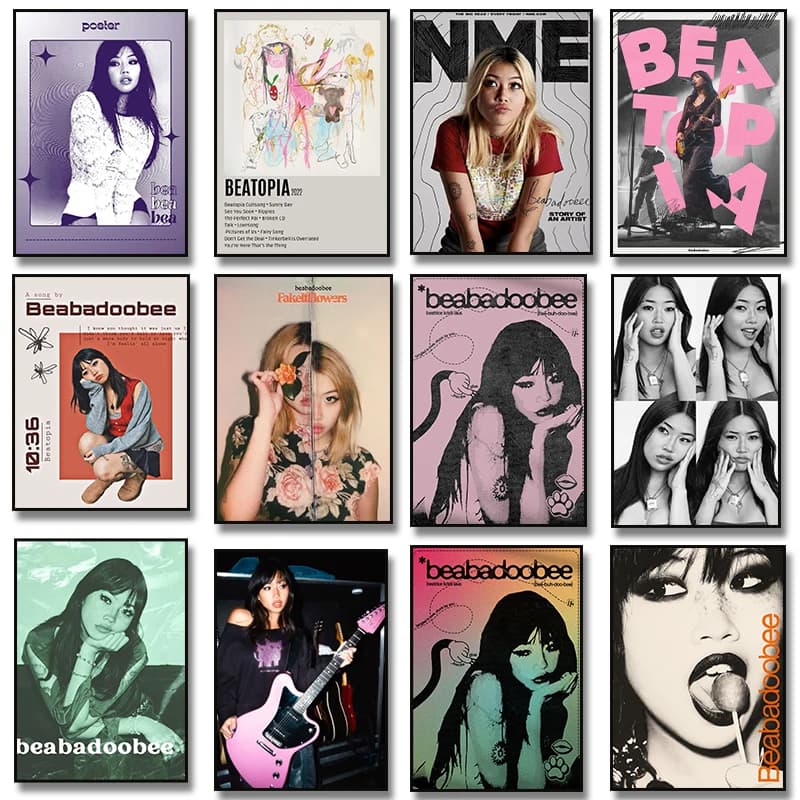 Modern British Singer Beabadoobee Album Poster Wall Home Decorations Painting on Canvas for Living Room Decoration