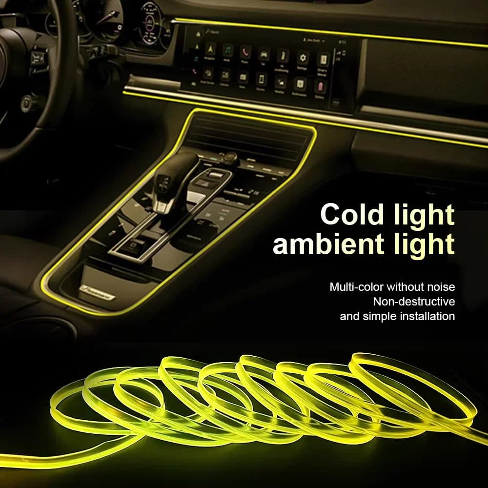 1/3/5M Luce interna per auto Lampada ambientale decorativa Neon Led Strip Light 7 colori RGB FAI DA TE USB Telecomando EL Lampada di cablaggio