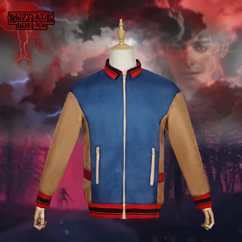 Will Byers Cosplay Costume, Adult Men Jacket, Coat with Hood for Role Games, Halloween and Carnival Party Clothing, Student Jacket
