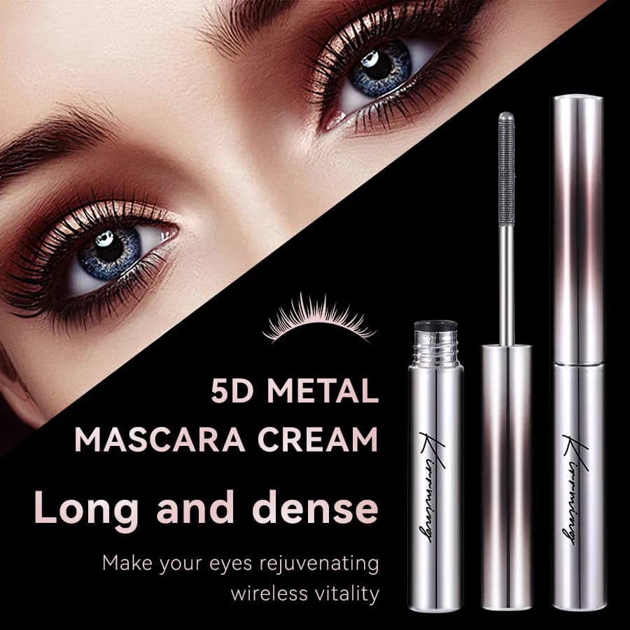KIRRMING Mascara Impermeabile a Lunga Durata, Volumizzante e Allungante, Senza Sbavature, Cosmetico Naturale per l'Estensione delle Ciglia