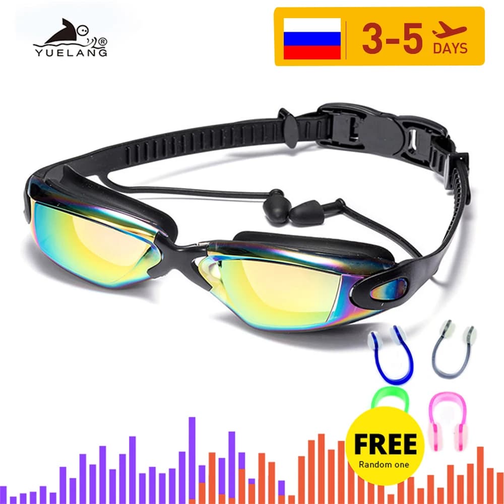 Professional swimming glasses swim glasses with ear plugs Clip for nose plate in Silicone waterproof no.