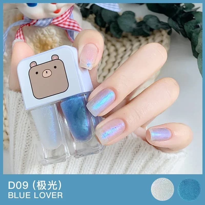Peel-Off No-Light No-Bake Dry smalto per unghie bicolore smalto per unghie glitterato lucido a base d'acqua Summer Ice Through Gel Nail
