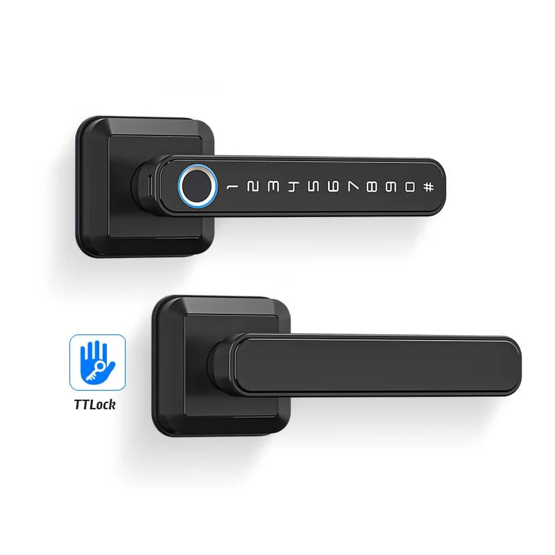 T3 Europe Fingerprint Smart Lock TT Lock App Control Password biometrica maniglia a leva serrature elettroniche con chiavi per la casa