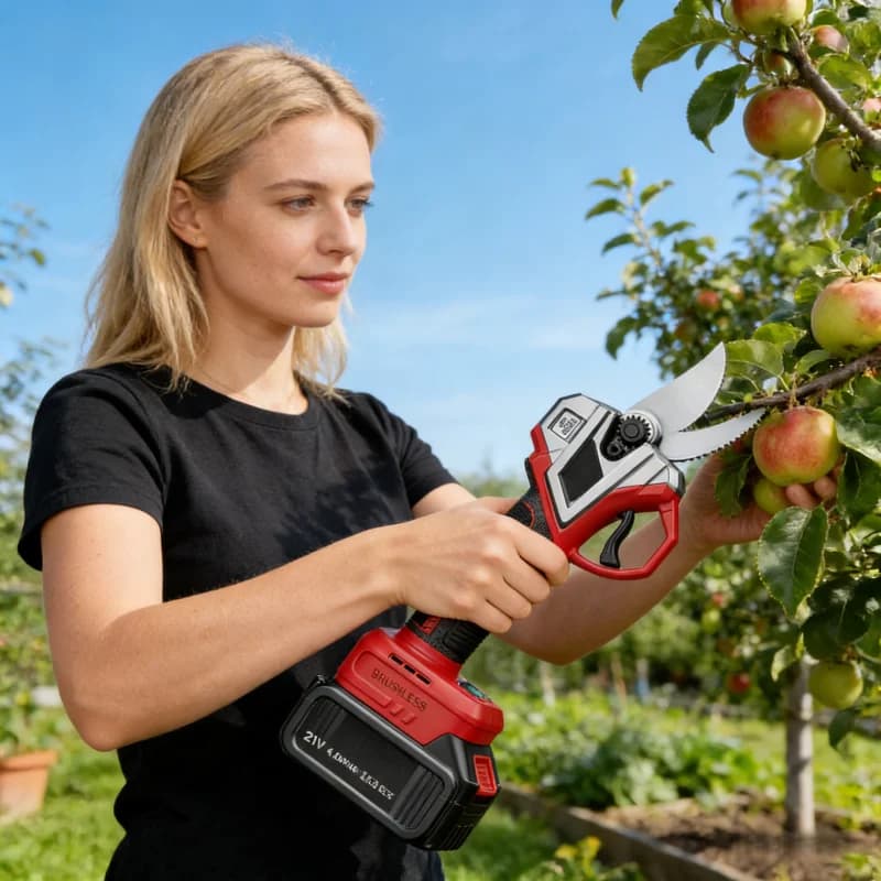 Electric Power Scissors with Rechargeable Lithium Battery, Special Tool for Garden and Fruit Trees, Powerful Electric Cesories
