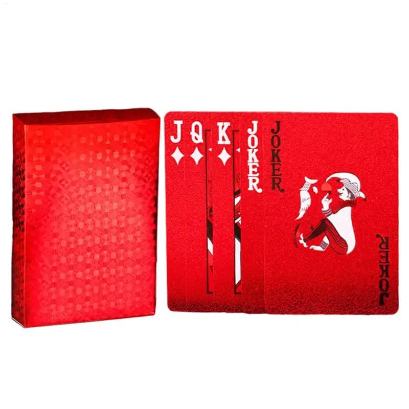 Red Plastic Playing Cards PVC Poker Waterproof Washable Parker Rustic Gold Year Of The Dragon Thick Red Playing Cards Board Game