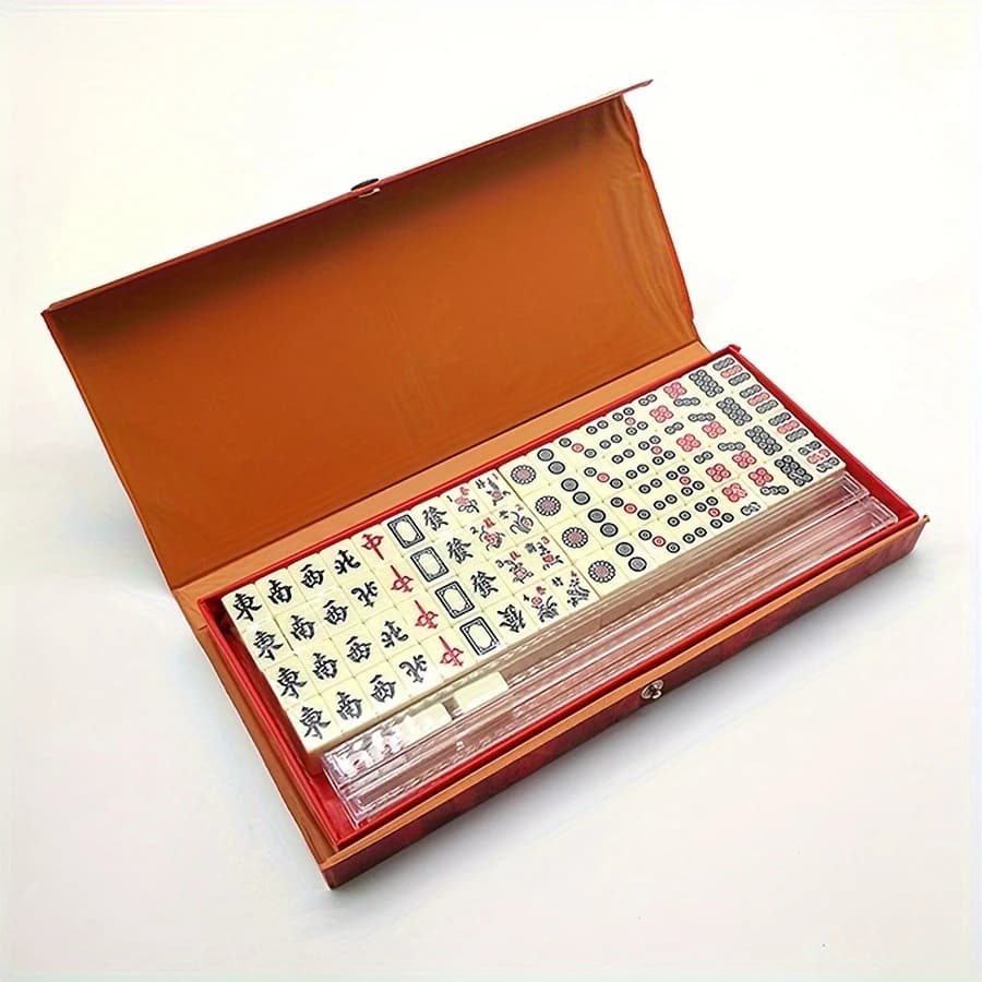 Travel Essentials Mahjong Set: 144 Tiles, Durable, Compact ABS Version - Classic Fun, Small Mahjong for Travelers 14 and Older