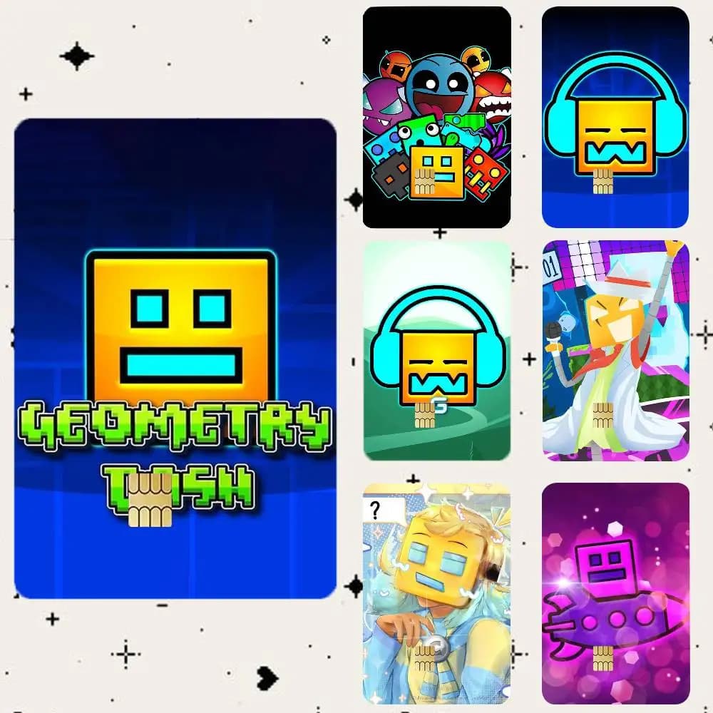 Adesivi Protettivi Impermeabili HD per Carte di Credito e Carte da Gioco G-Geometry Dash