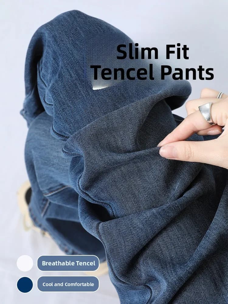 Jeans a Vita Alta e Gamba Dritta per Donna, Nuovo Stile Estivo Sottile, Versione Slim Fit a Gamba Larga