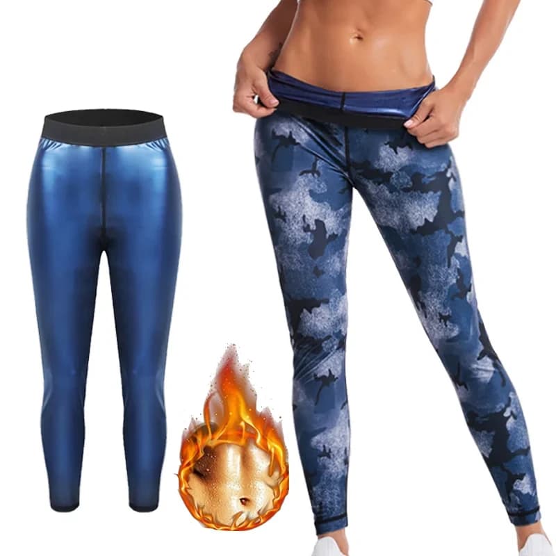 Leggings mimetici da donna Pantaloni modellanti per il corpo Pantaloni da sauna per il sudore caldo Shapewear Pantaloncini dimagranti per il controllo della pancia Palestra Fitness Perdita di peso