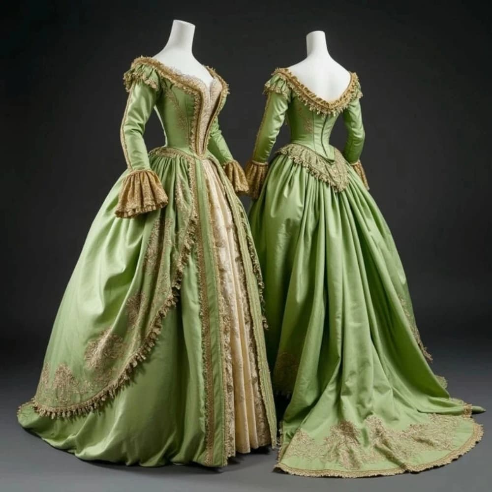 Abito da ballo verde vittoriano vintage medievale Abiti da ballo per feste regina Manica lunga Lunghezza pavimento Abiti da sposa personalizzati