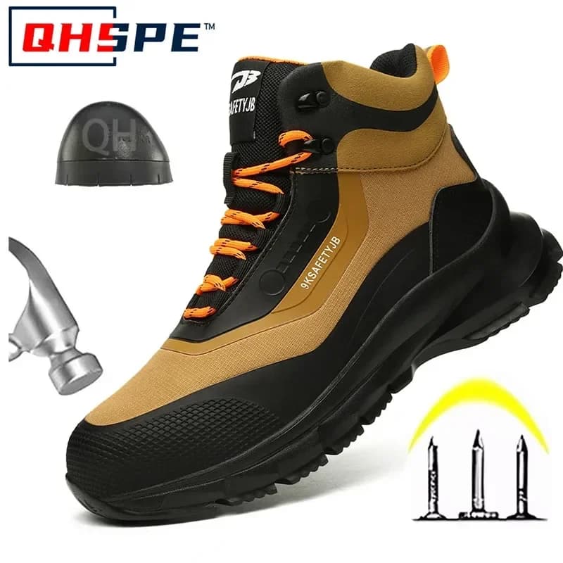 Scarpe antinfortunistiche anti-spruzzi da uomo Stivali da lavoro resistenti all'usura Scarpe con punta in acciaio Scarpe protettive antiforatura Scarpe da ginnastica di sicurezza