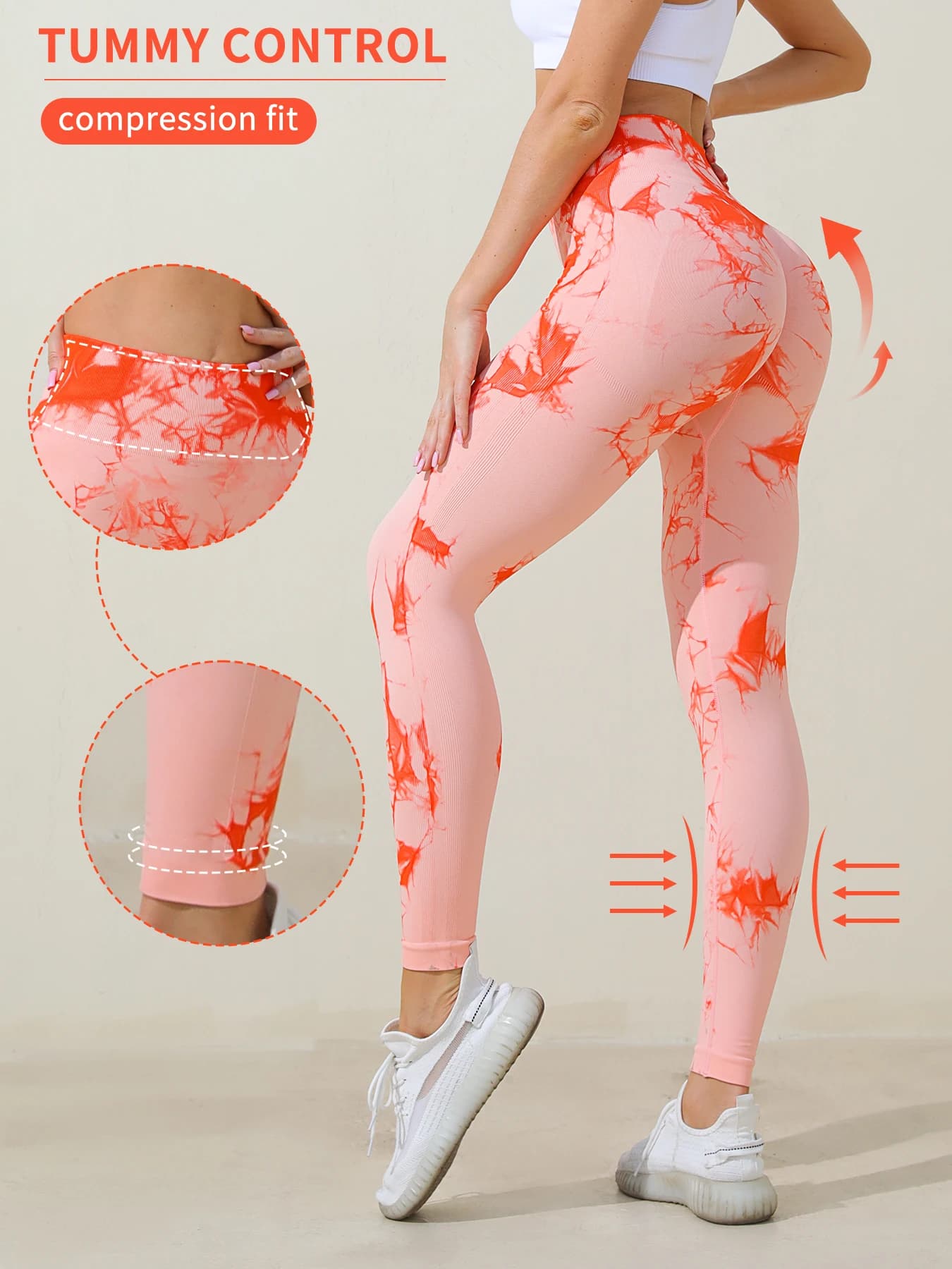Pantaloni lunghi tie-dye a vita alta casual sportivi da donna, leggings da allenamento per la corsa, nuovi pantaloni da yoga elasticizzati slim fit primavera/estate