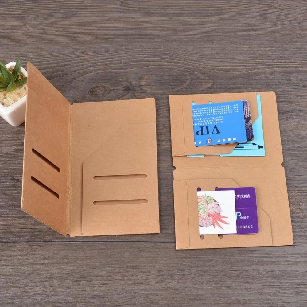 Portadocumenti in carta Kraft diario di viaggio accessori per pianificatore di taccuini tasca porta carte formato passaporto regolare 3 pezzi