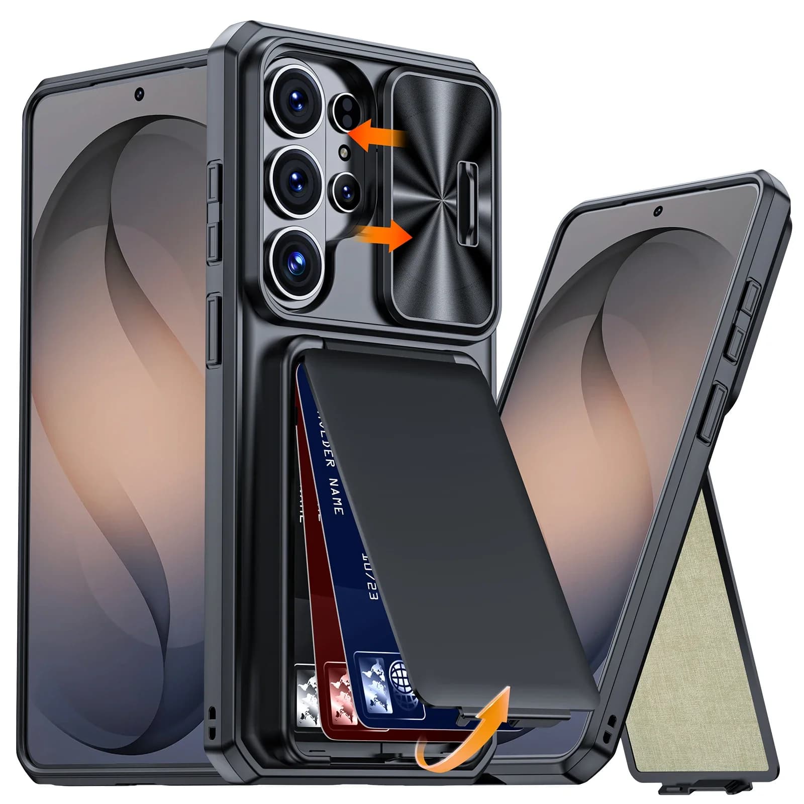 Custodia per Samsung Galaxy S26 Ultra, con protezione fotocamera, in TPU a copertura totale, antiurto - Nera
