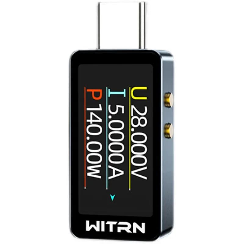 WITRN CC1 Tester USB per Tensione e Corrente PD3.1 28V, Misuratore di Potenza Tipo C con Schermo a Colori, Registrazione di Grande Capacità di Corrente, Ricarica Rapida