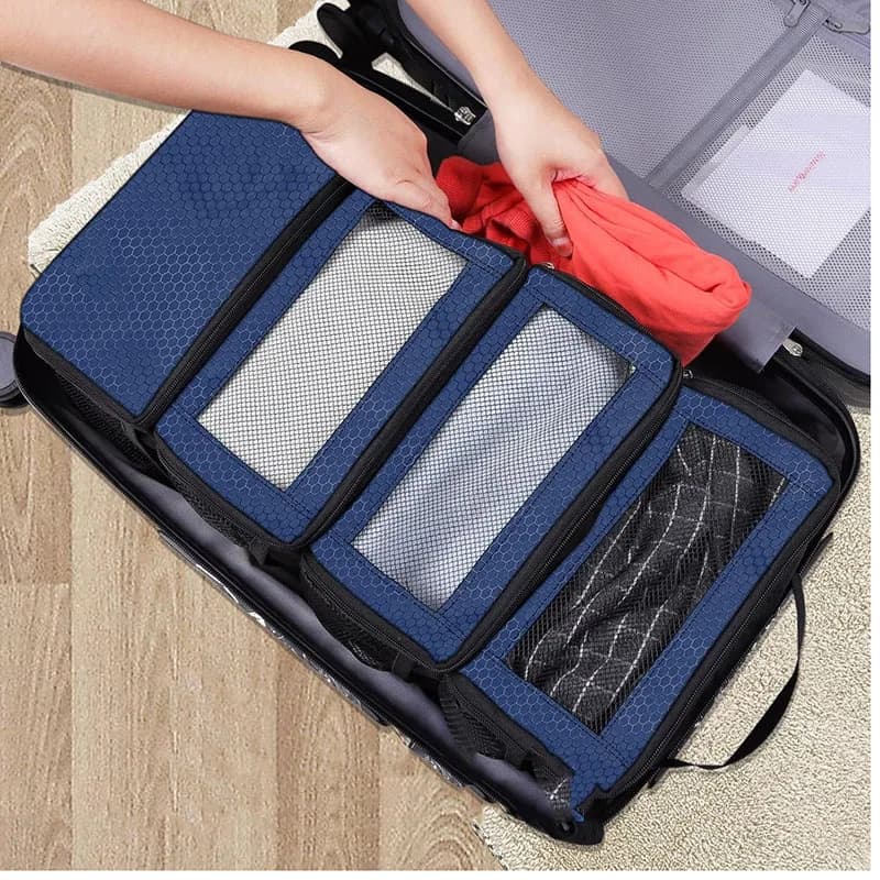 Large Capacity Foldable Multi-functional Travel Organizer & Hanging Closet Storage Bag with Multiple Layers