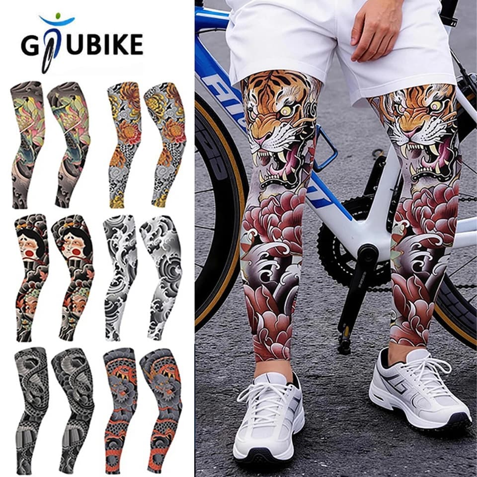 GTUBIKE Manicotti a Compressione Estivi per Ciclismo, Protezione Ginocchio Sportiva ad Asciugatura Rapida, Leggings Anti-UV per Corsa e Basket
