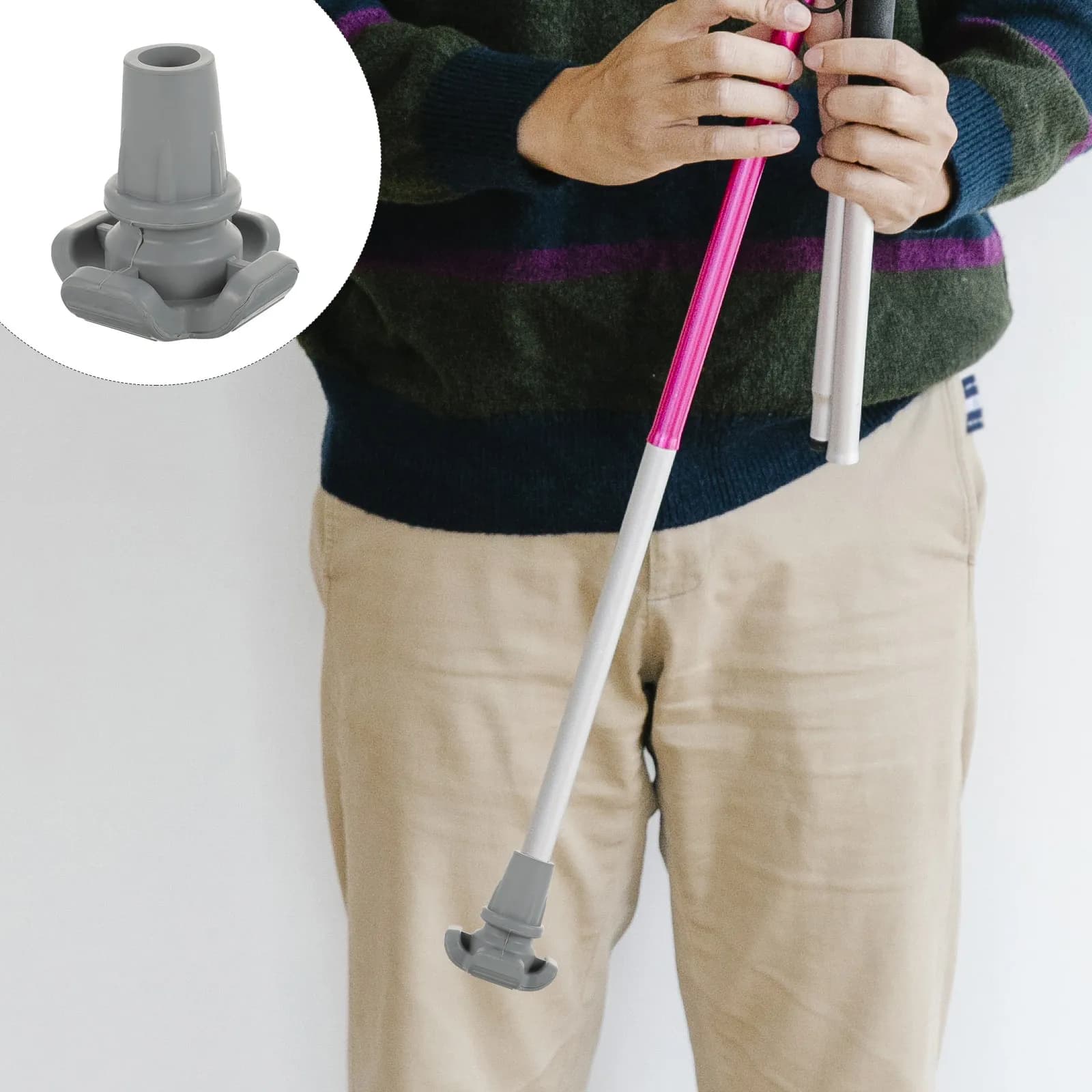 Thickened Anti-Slip Rubber Walking Stick Tip Replacement Crutch Foot Sleeve for Hiking Poles Trekking Canes Outdoor Mobility