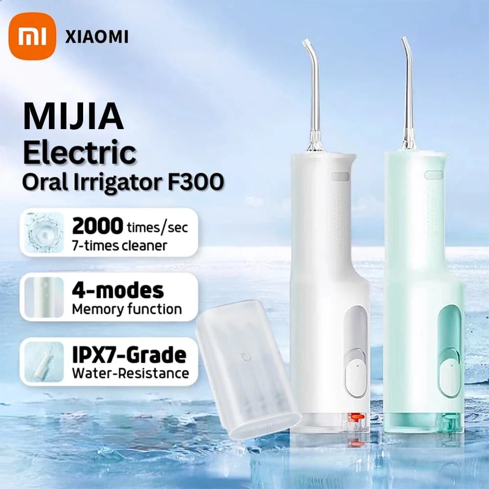 XIAOMI MIJIA Irrigatore Orale Portatile F300, Idropulsore Dentale, Sbiancante per Denti, Pulitore Orale a Impulsi d'Acqua MEO703