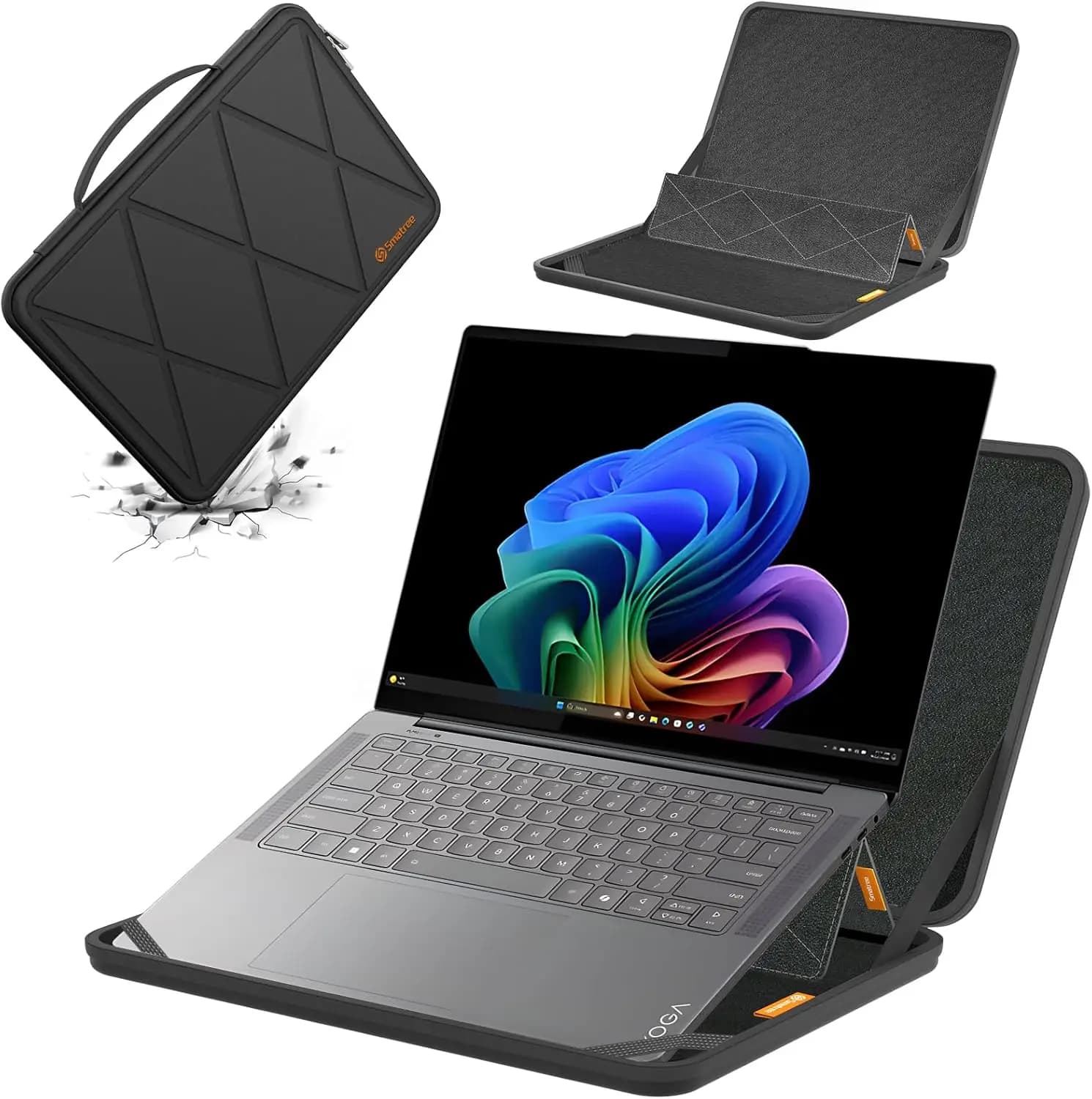 Custodia protettiva rigida in EVA con supporto per laptop Lenovo Yoga, ThinkBook, IdeaPad da 16 pollici