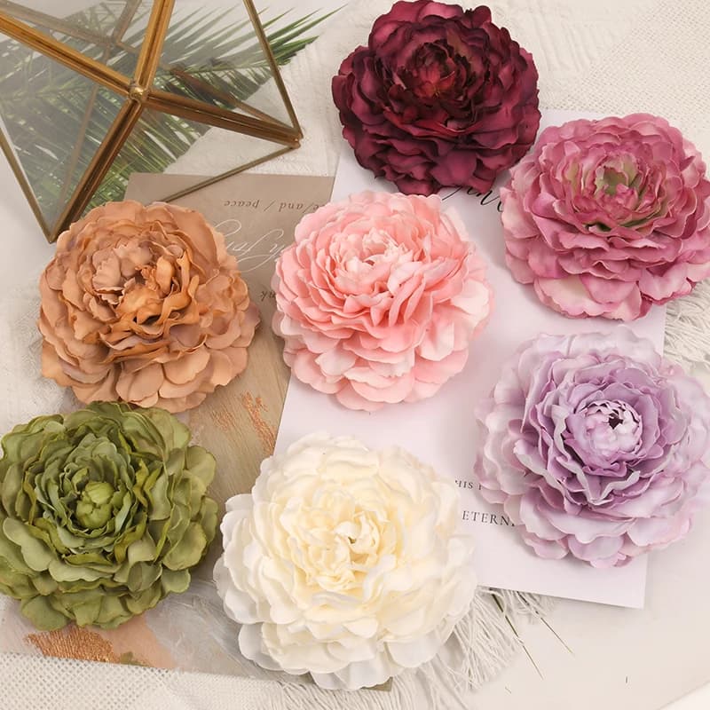 20 pz 8cm peonia fiori di seta artificiale teste per la decorazione di nozze ghirlanda fai da te confezione regalo Scrapbooking mestiere fiore finto