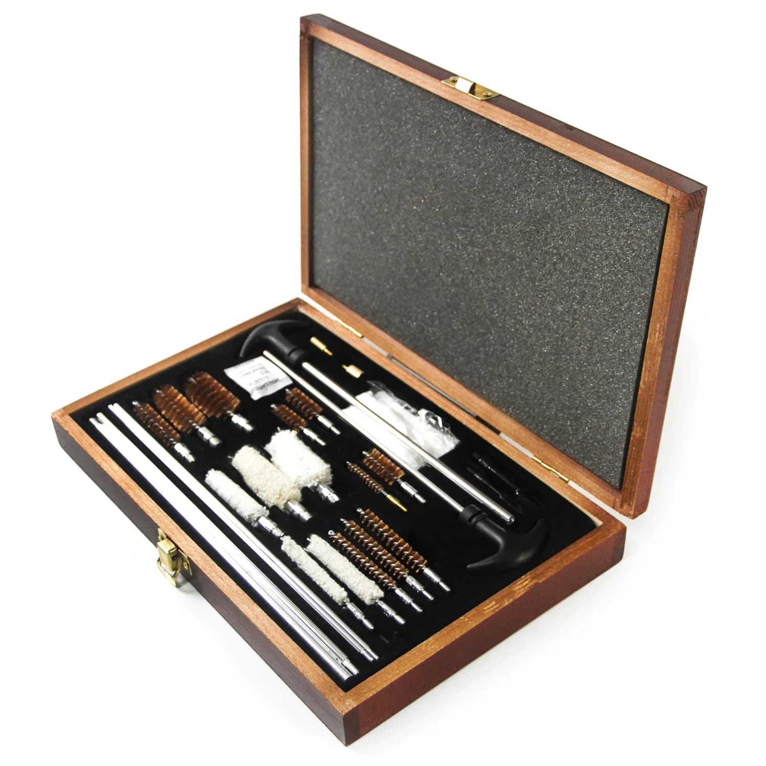 Kit di Pulizia Universale per Armi GUGULUZA, Set di Spazzole Multiuso per Pistole, Fucili e Carabine con Scatola in Legno