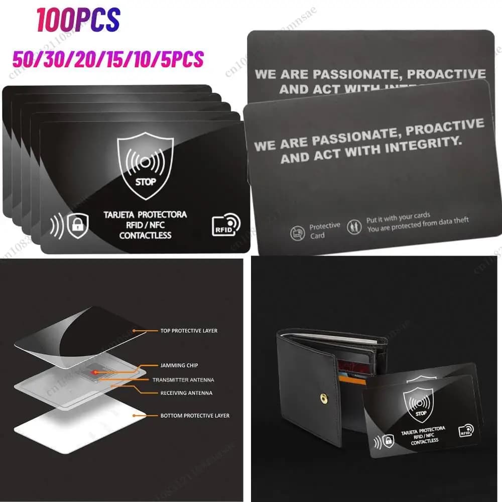 100/5 pezzi RFID blocco lettore di blocco della carta protegge il portafoglio IC NFC anti scudo token RFID porta carte di credito custodia protezione blocker