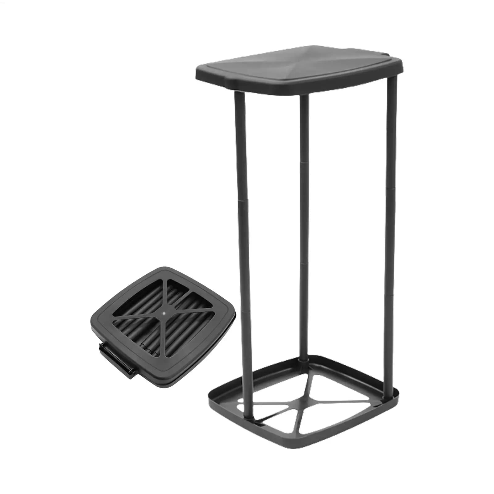 Portable Trash Bag Holder Rubbish Bin Stand Telescopic Garbage Holders Waste Storage Frame with Lid for Living Room Yard Lawn