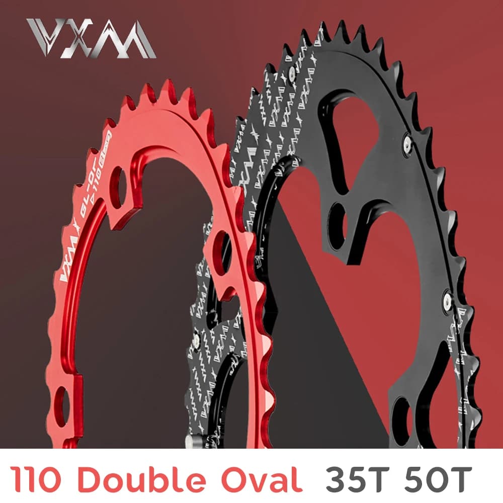 VXM Ultra Light 110BCD 50/35T, bici da strada 700C, lega 7075-T6 110 ruota dentata doppia ovale, kit piastra di alimentazione per arrampicata