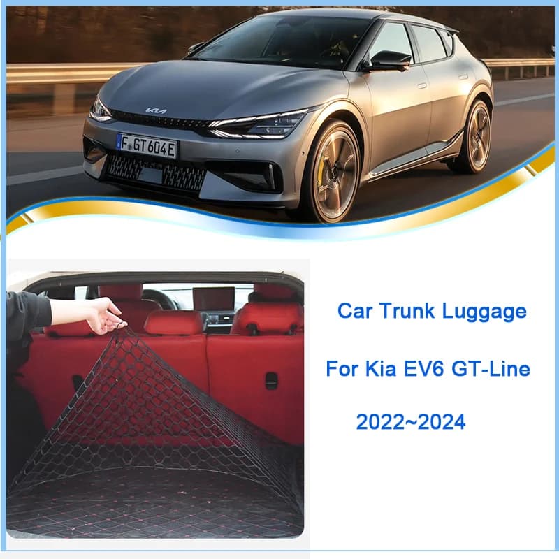 Per Kia EV6 GT-Line Car Boot Trunk Net Mesh Nylon elastico posteriore Cargo Trunk Storage Organizer reti per bagagli accessori Auto