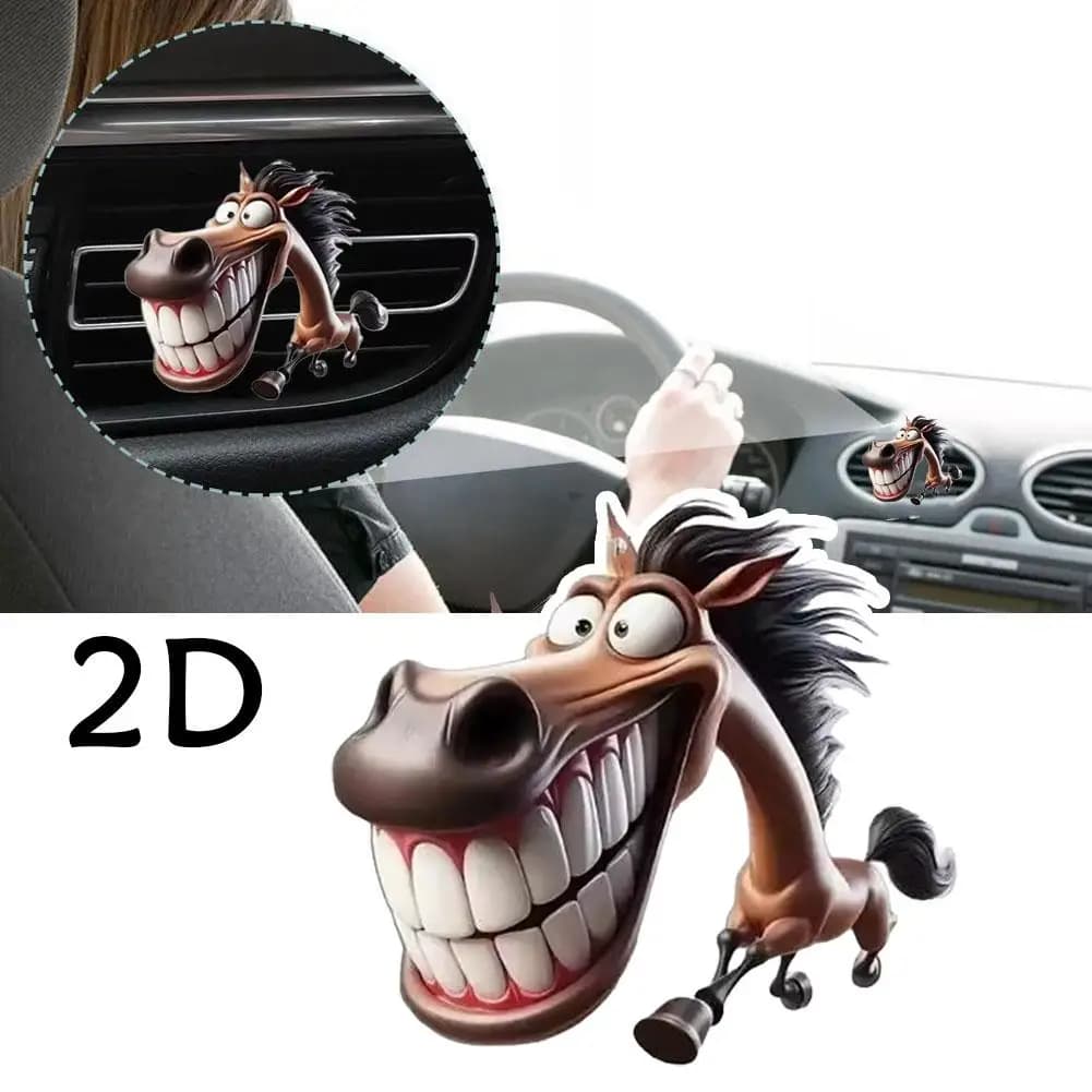 Auto Air Vent Aromatherapy Clip 2D Acrylic Mouth Large Horse Shape Aromatherapy Diffuser For Air Deodorant Vent Clip B7L8