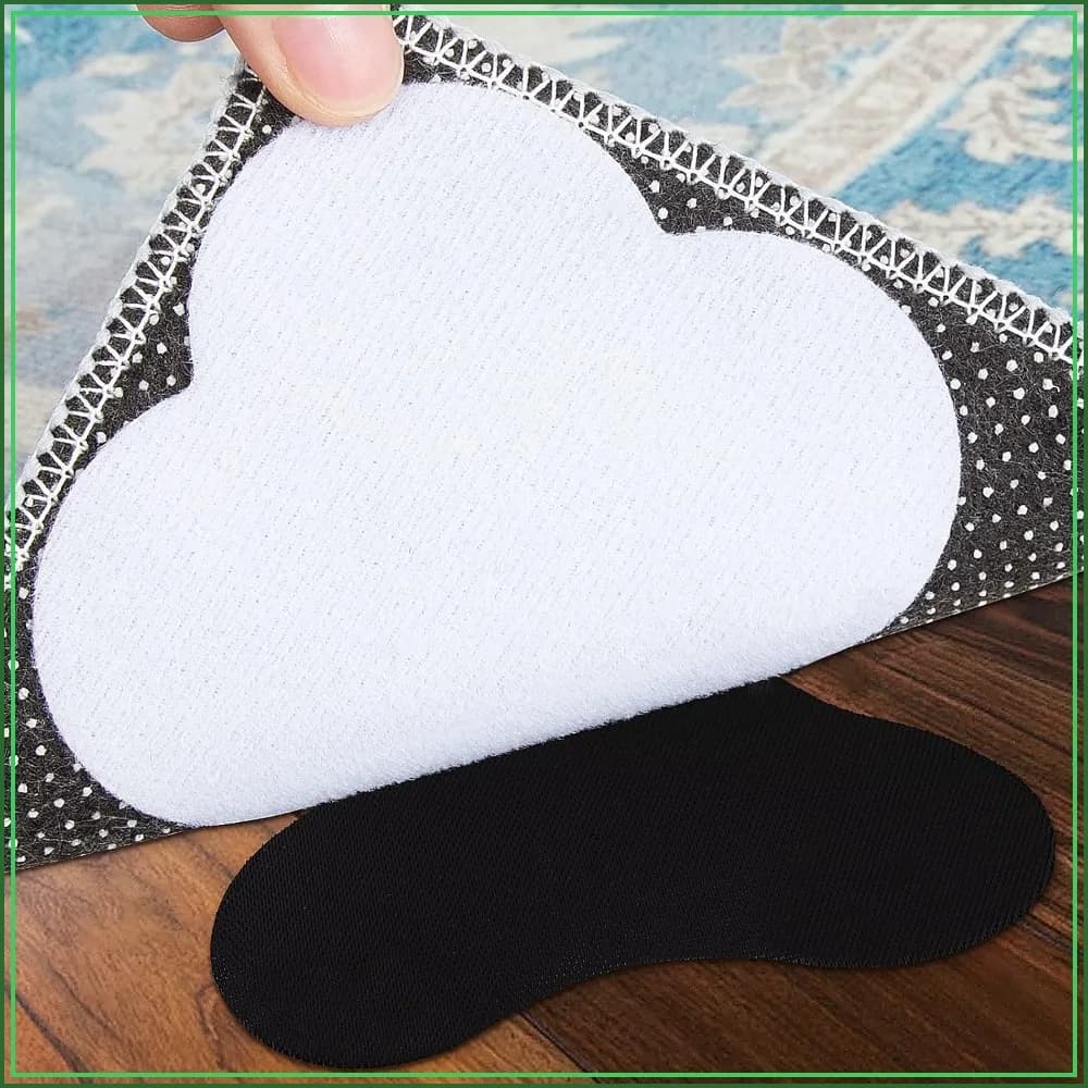 Large Size Non Slip Rug Tape Grippers for Carpet Corners, Reusable Hook and Loop Pads Keep Area Rug Flat on Hardwood Floors and Tiles (16)
