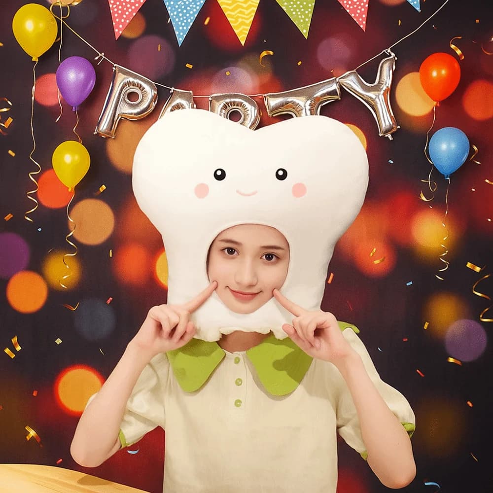 Festival cap Cute tooth cap Animal theme funny animal hat cotton cosplay hat PP Party in costume