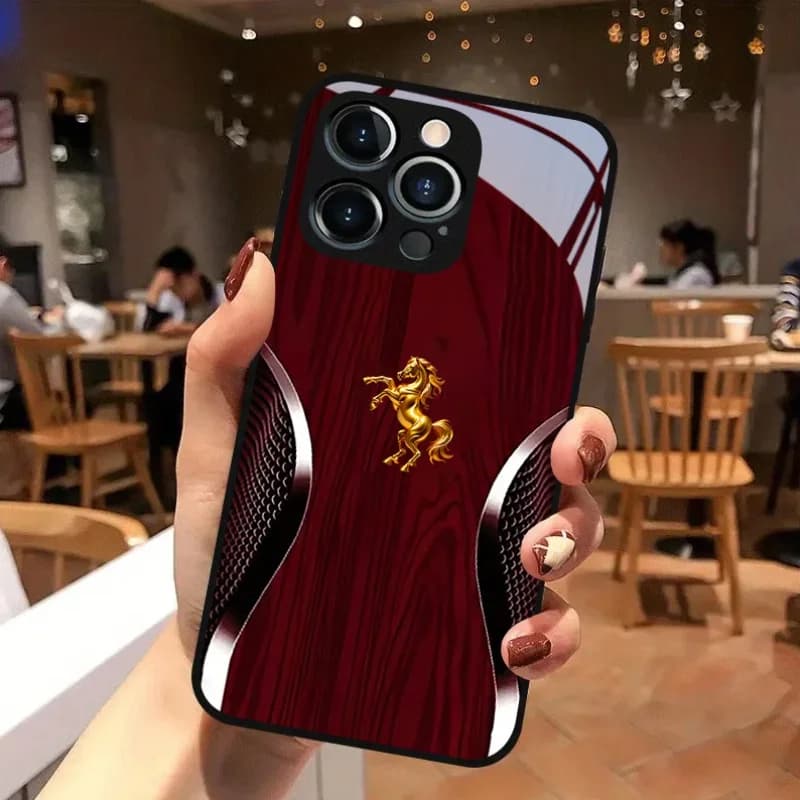 Yuema Redwood Background Image Glass Phone Case Suitable for iPhone 17 16 15 14 13 12 11 Pro/Max/Plus Anti Shock Back Cover